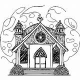 Country Church Coloring Page · Creative Fabrica sketch template