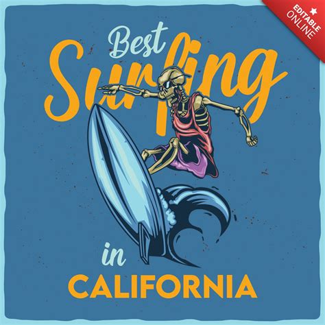 Skeleton Best Surfing Poster Design Template | Free Design Template