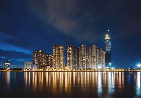 Wallpaper Night City, Panorama, Shore HD: Widescreen: Alta definição: Fullscreen