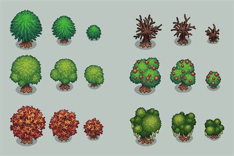 Free Top-Down Trees Pixel Art by 2D Game Assets on Dribbble