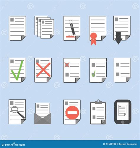 Icons office documents stock vector. Illustration of card - 67698902