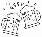 Clinking Beer Mugs coloring Page  ColouringPages sketch template