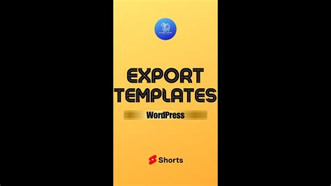 2 Methods To Easily Export Your WordPress Templates On Block Themes #shorts - YouTube