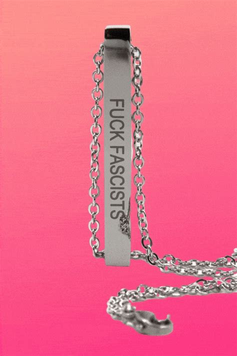 Fuck Fascists, Burn the Patriarchy Stainless Steel Bar Necklace | Engr – The Bullish Store
