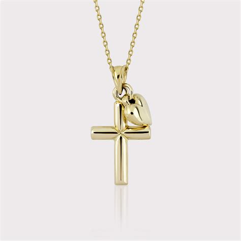 Cross Necklace With Heart Detail - Antonius Jewelry