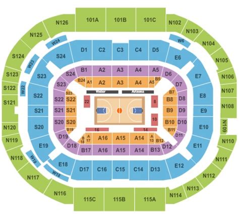 Mckale Center Seating Chart With Rows - Center Seating Chart