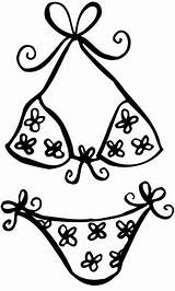 Bikini Coloring Clipart Dessin Coloriage Pages Kleurplaat Colouring  sketch template