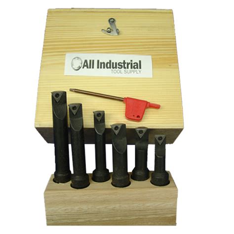 All Industrial 19901 | Premium 6pc 5/8" Indexable Boring Bar Set Lathe ...