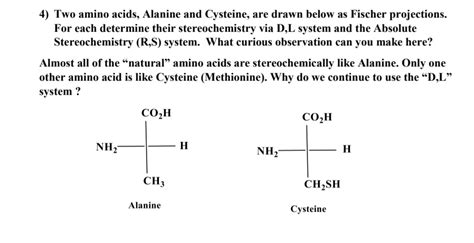 SOLVED: Two amino acids, Alanine and Cysteine, are drawn below as ...