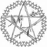 Wiccan Pentagram Coloring Sketch Page sketch template