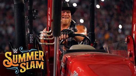 Brock Lesnar drives a tractor to the ring: SummerSlam 2022 (WWE Network Exclusive) - Win Big Sports