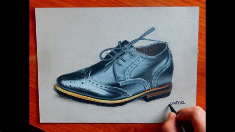 How to draw a realistic shoe - YouTube