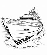 Yacht Coloring Pages sketch template