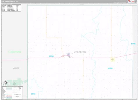 Cheyenne County, KS Wall Map Premium Style by MarketMAPS - MapSales