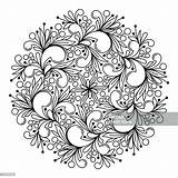 Vector Coloring In The Form Of A Round Plant Mandala Stock Illustration  sketch template