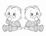 Coloring Twins Twin Babies Triplets Colouring Minnesota Children  sketch template