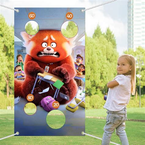 Buy QICI Red Panda Toss Games Banner with 3 Bean Bags,Red Panda Backdrop banner, Fun Indoor and ...