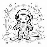 Premium Vector  Coloring Book For Children astronaut In outer space sketch template