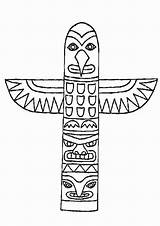 Totem Pole Coloring Page Sketch sketch template