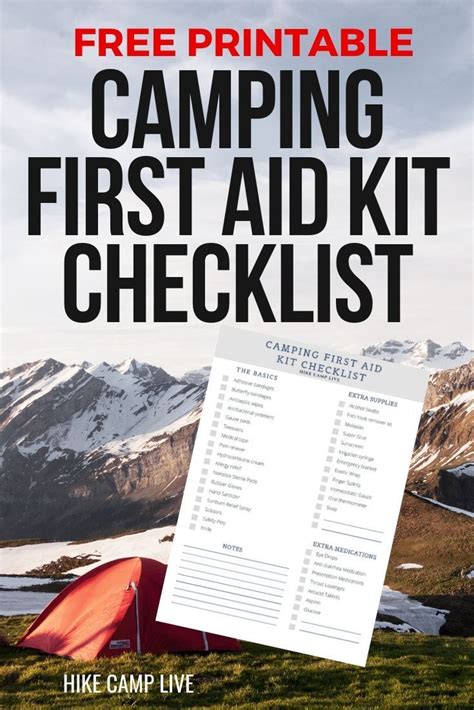 Camping first aid kit with free checklist – Artofit