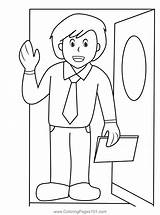 Dad Going To Office Coloring Page For Kids  Free Father’s Day sketch template