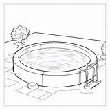 Pool coloring pages – Coloring Corner sketch template