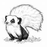 Curious skunk Coloring Page Lulu Pages sketch template