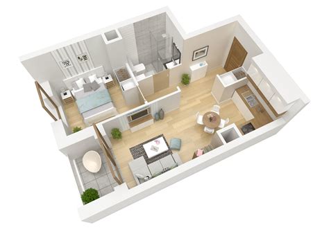 3D floor plan apartment flat | CGTrader