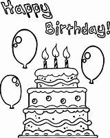 Birthday Cake Balloon Party Coloring Page  Wecoloringpagecom sketch template
