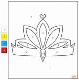 Color By Number Princess Tiara  Free Printable Coloring Pages sketch template