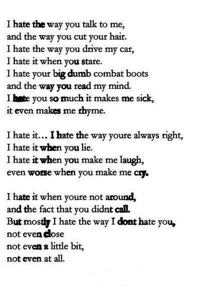 10 Things I Hate About You poem from the movie. | What do you see? | Pinterest | Las palabras ...