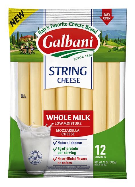 Whole Milk Mozzarella String Cheese | Galbani Cheese | Authentic Italian Cheese