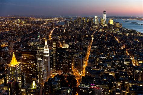 Wallpaper : city, cityscape, night, skyline, skyscraper, evening, tower, New York City, horizon ...