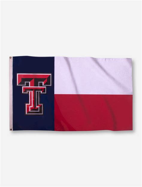 Texas Tech Double T on Red, White and Blue Texas State Flag – Red Raider Outfitter