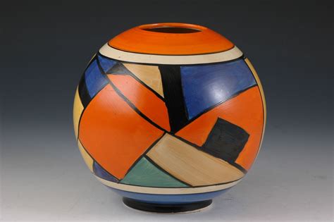 Clarice Cliff, “Cubist” globe vase Art Deco Vases, Vases Decor, Art ...