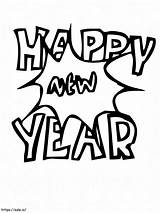 Simple Design Happy New Year Coloring Page coloring sketch template