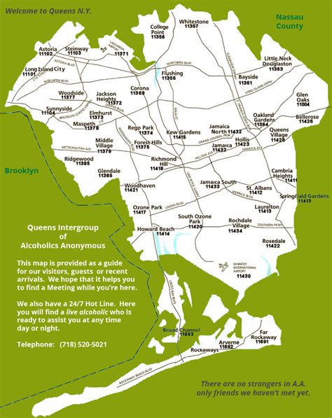 Map of Queens – Queens Intergroup of Alcoholics Anonymous