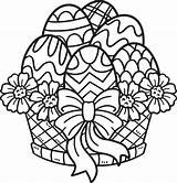 Easter Egg Basket Isolated Coloring Page For Kids 13801619 Vector Art  sketch template