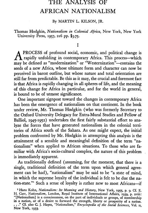 The Analysis of African Nationalism | World Politics | Cambridge Core