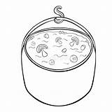 Soup Pot Coloring Page Sketch sketch template