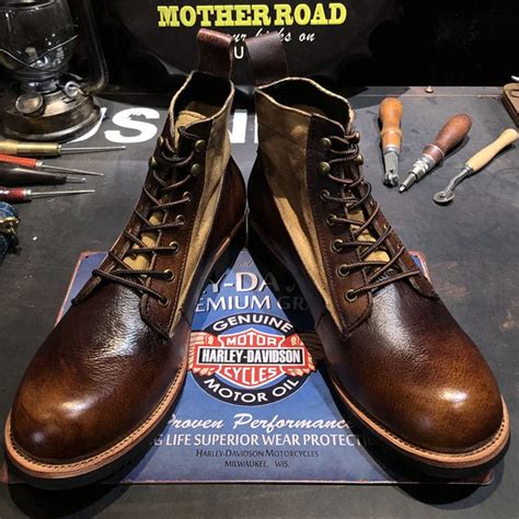 Vintage British Leather Motorcycle Martin Boots Shoes