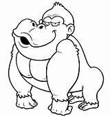 Gorilla Coloring Pages To Download And Print For Free sketch template