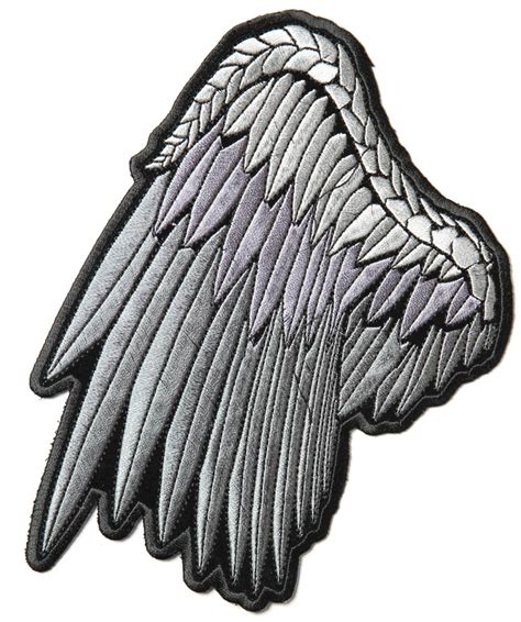 Silver Left Angel Wings Patch | Angel Wing Patches -TheCheapPlace