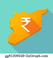 10 Long Shadow India Map Icon With A Rupee Sign Clip Art | Royalty Free - GoGraph