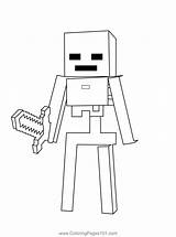 Minecraft Skeleton With Bow Coloring Pages sketch template