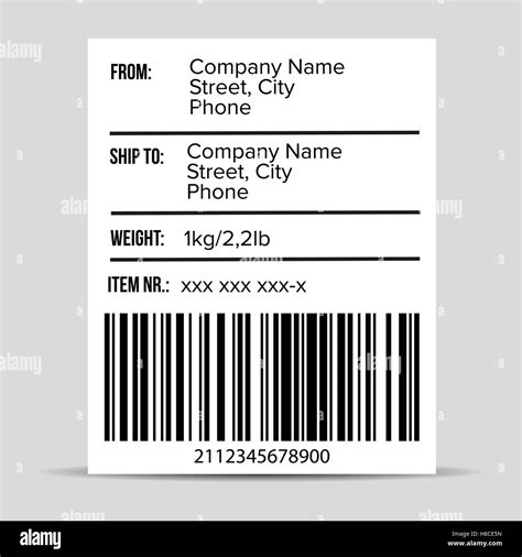 Shipping Barcode label vector Stock Vector Image & Art - Alamy