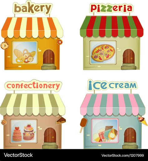 Set of cartoon shops Royalty Free Vector Image