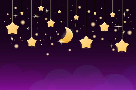 Premium Vector | Background of starry night sky with plump stars and ...
