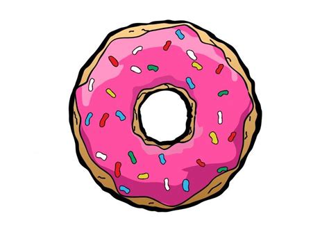 Free vector donut drawing -download free vector | Donut drawing, Simpsons donut, Donuts