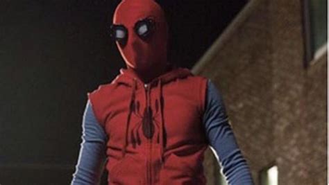 Homemade Suit Red Hoodie worn by Peter Parker (Tom Holland) as seen in Spider-Man: Homecoming ...